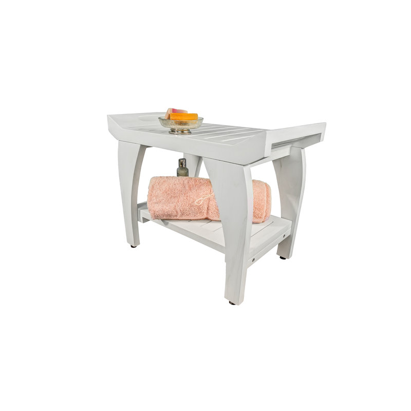 EcoDecors Tranquility 24'' W Teak Shower Bench & Reviews Wayfair